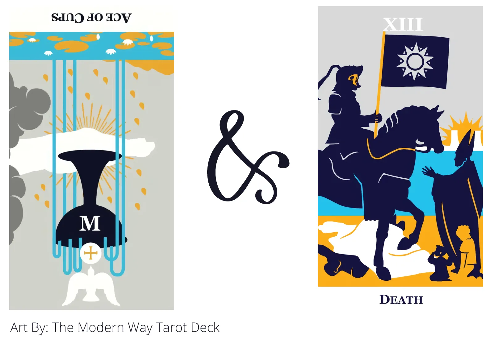 ace of cups reversed and death tarot cards together