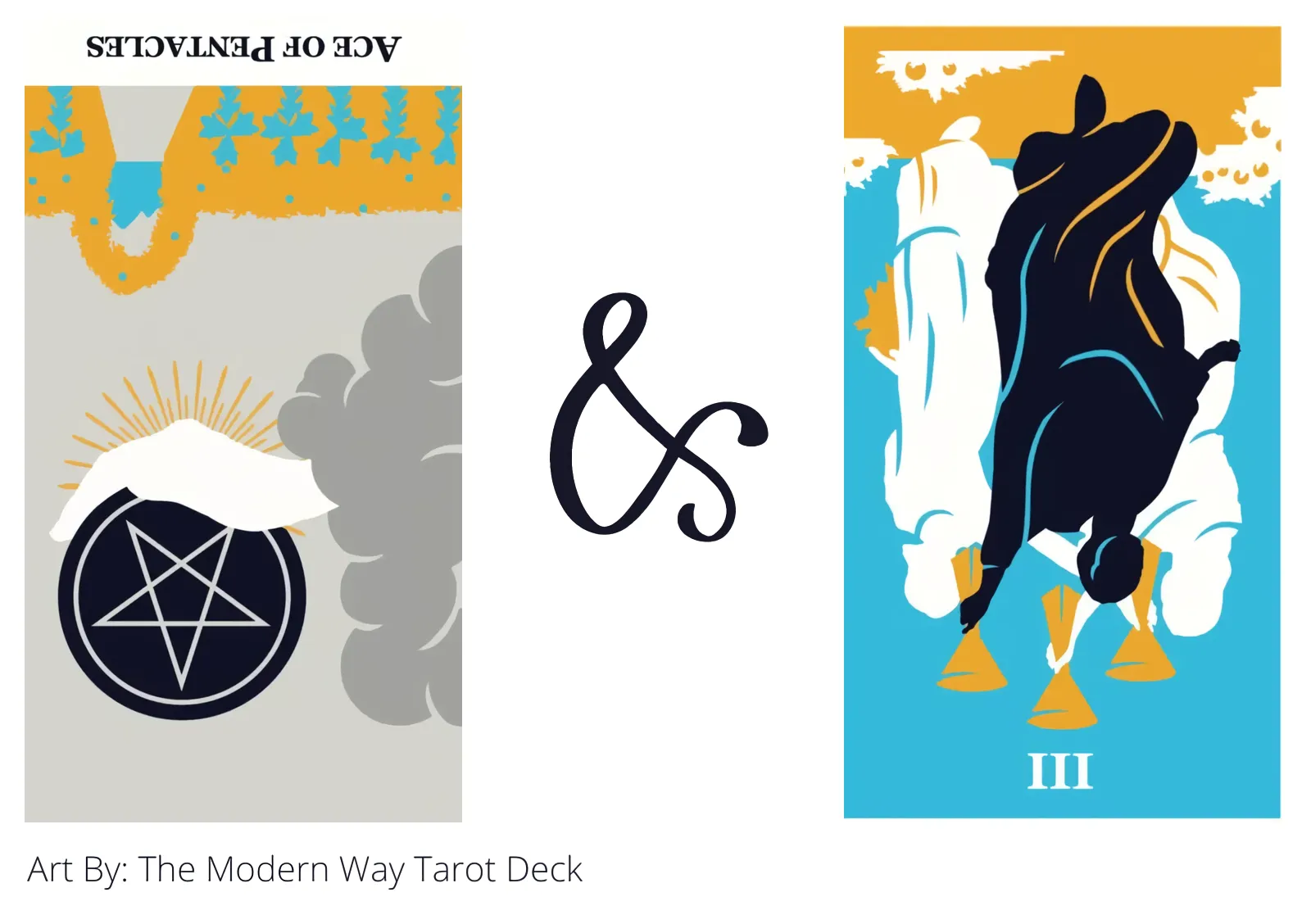 ace of pentacles reversed and three of cups reversed tarot cards together