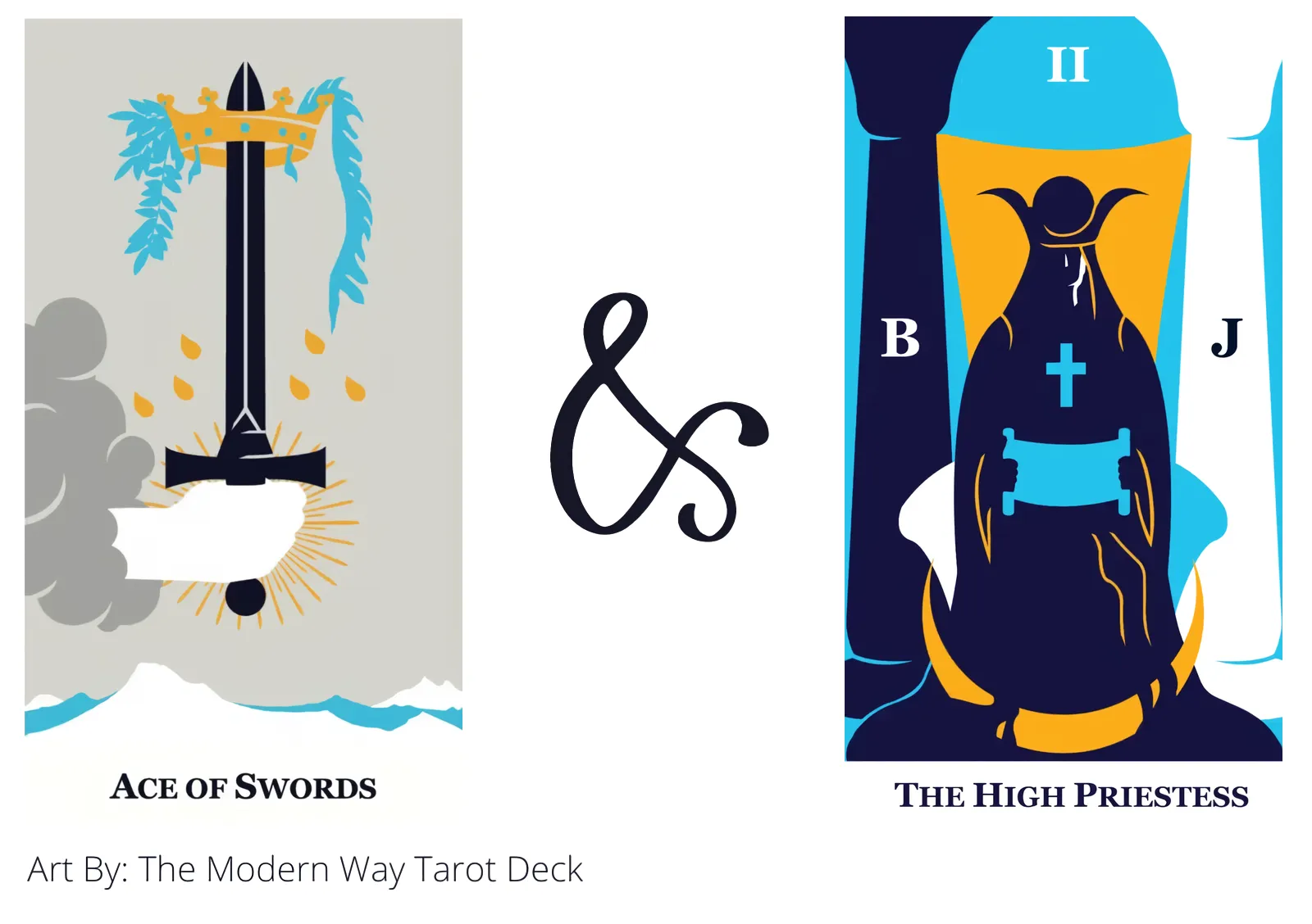 ace of swords and the high priestess tarot cards together