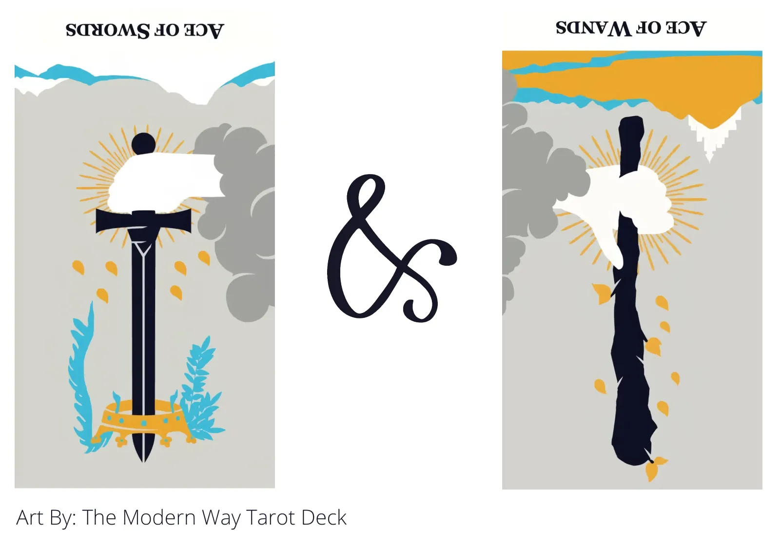 ace of swords reversed and ace of wands reversed tarot cards together