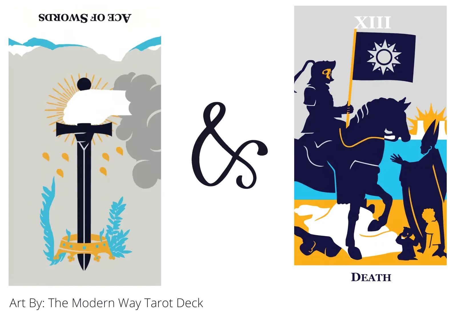 ace of swords reversed and death tarot cards together