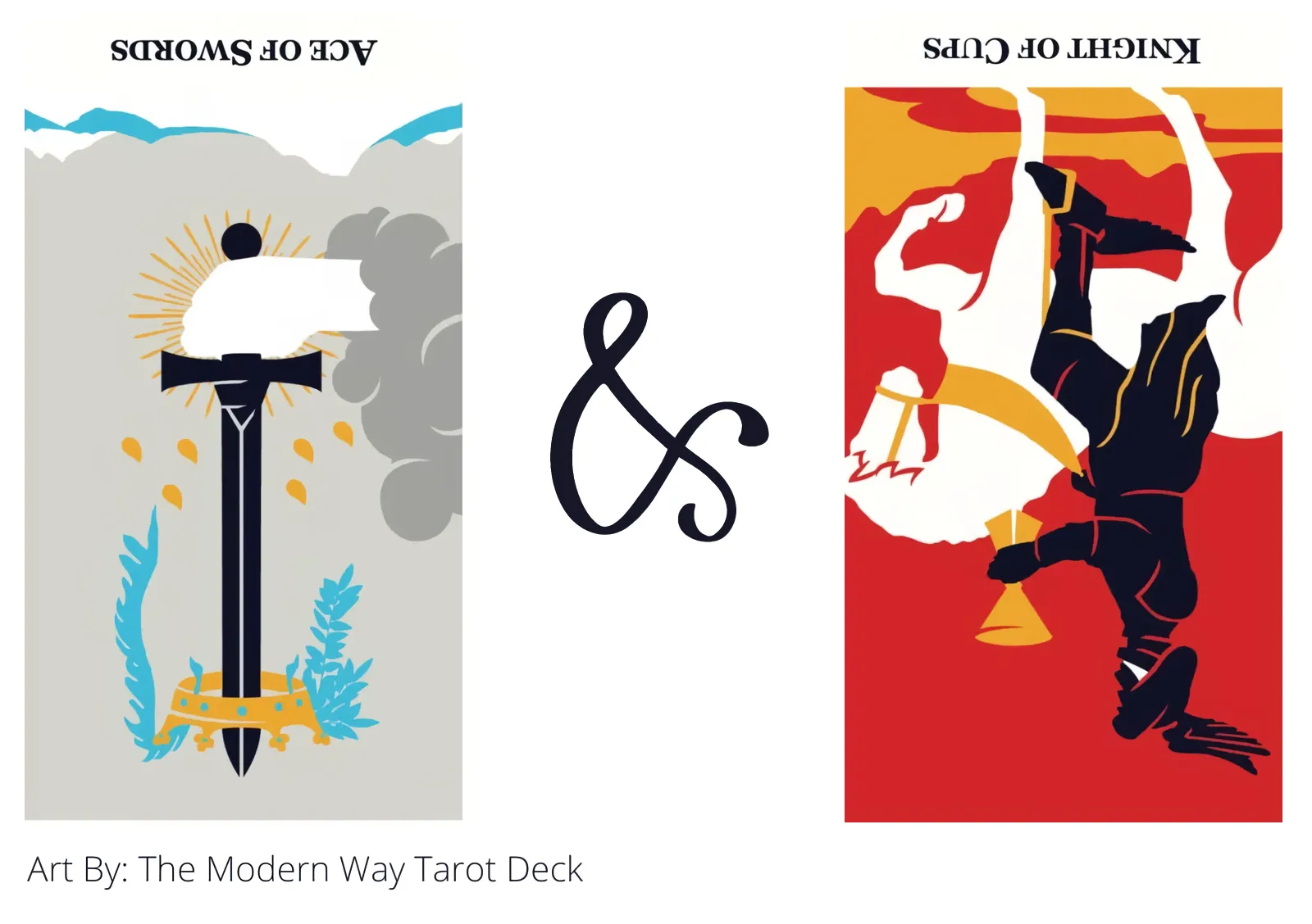ace of swords reversed and knight of cups reversed tarot cards together