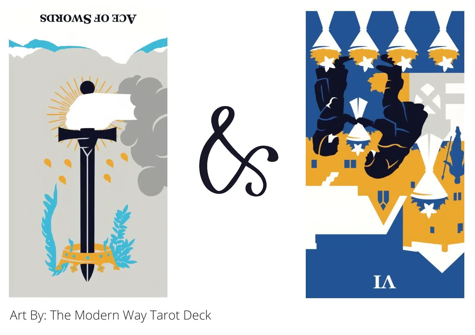 ace of swords reversed and six of cups reversed tarot cards together
