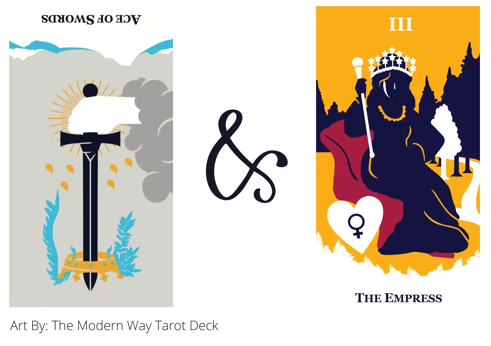 ace of swords reversed and the empress tarot cards together