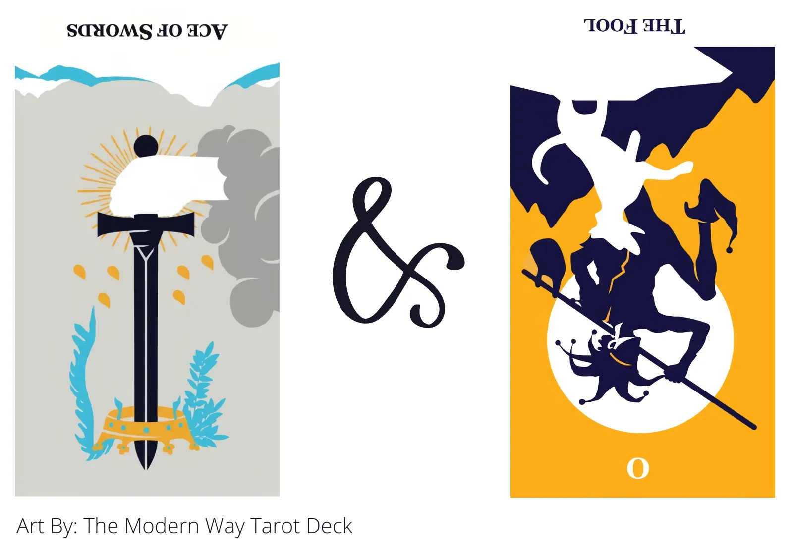 ace of swords reversed and the fool reversed tarot cards together