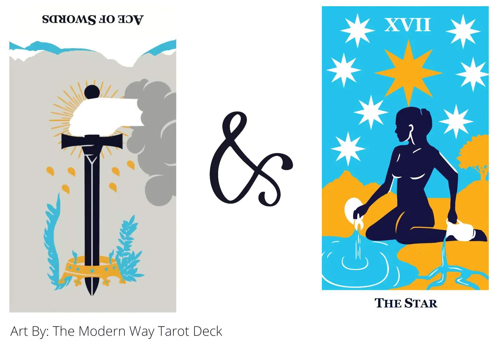 ace of swords reversed and the star tarot cards together