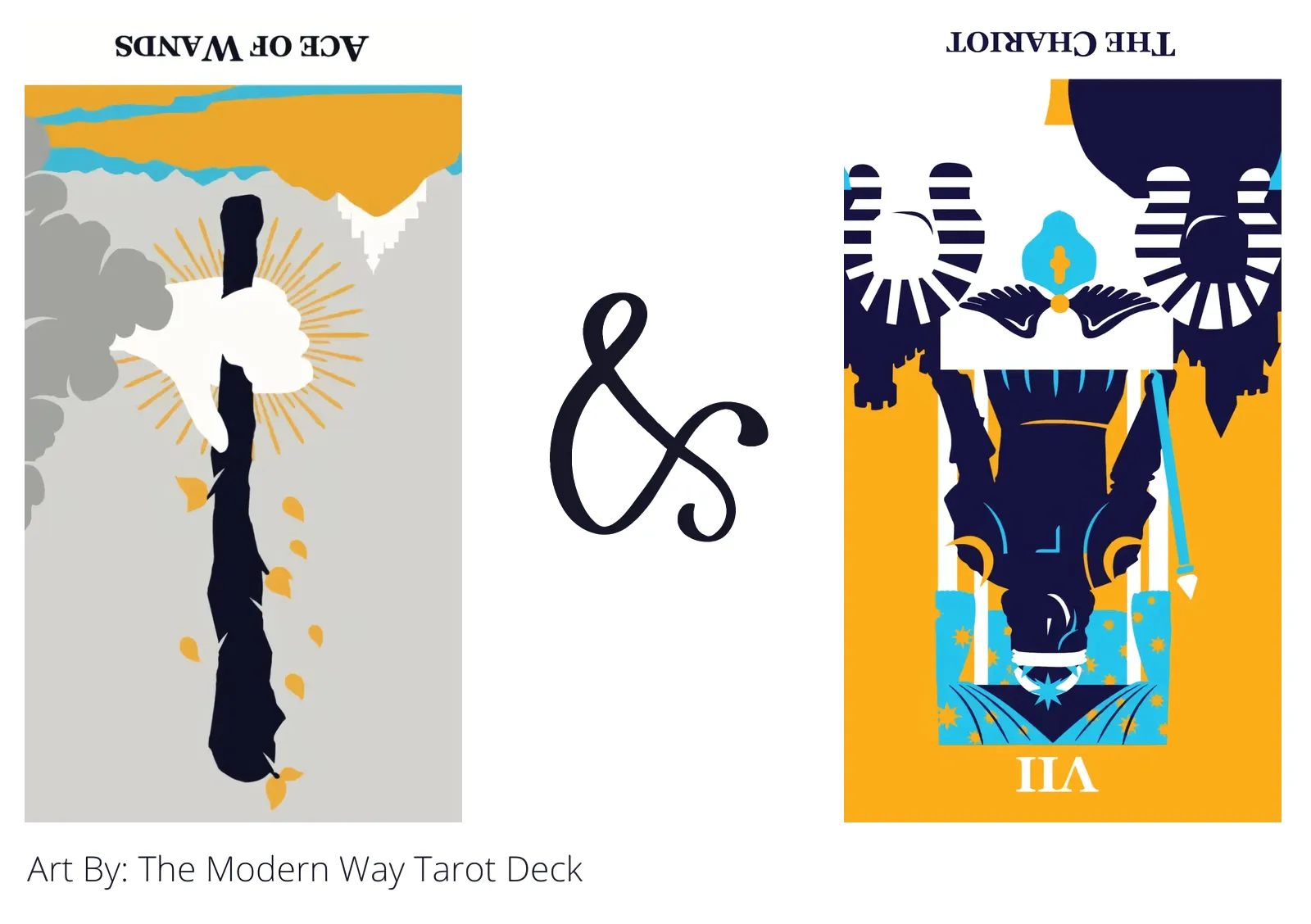 ace of wands reversed and the chariot reversed tarot cards together