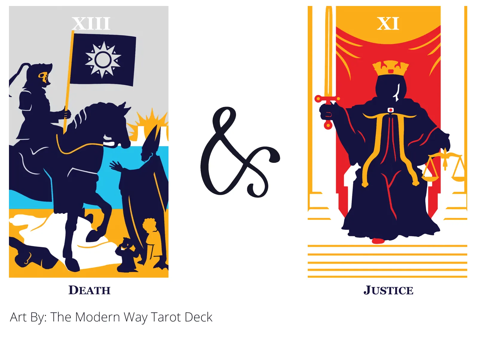 death and justice tarot cards together