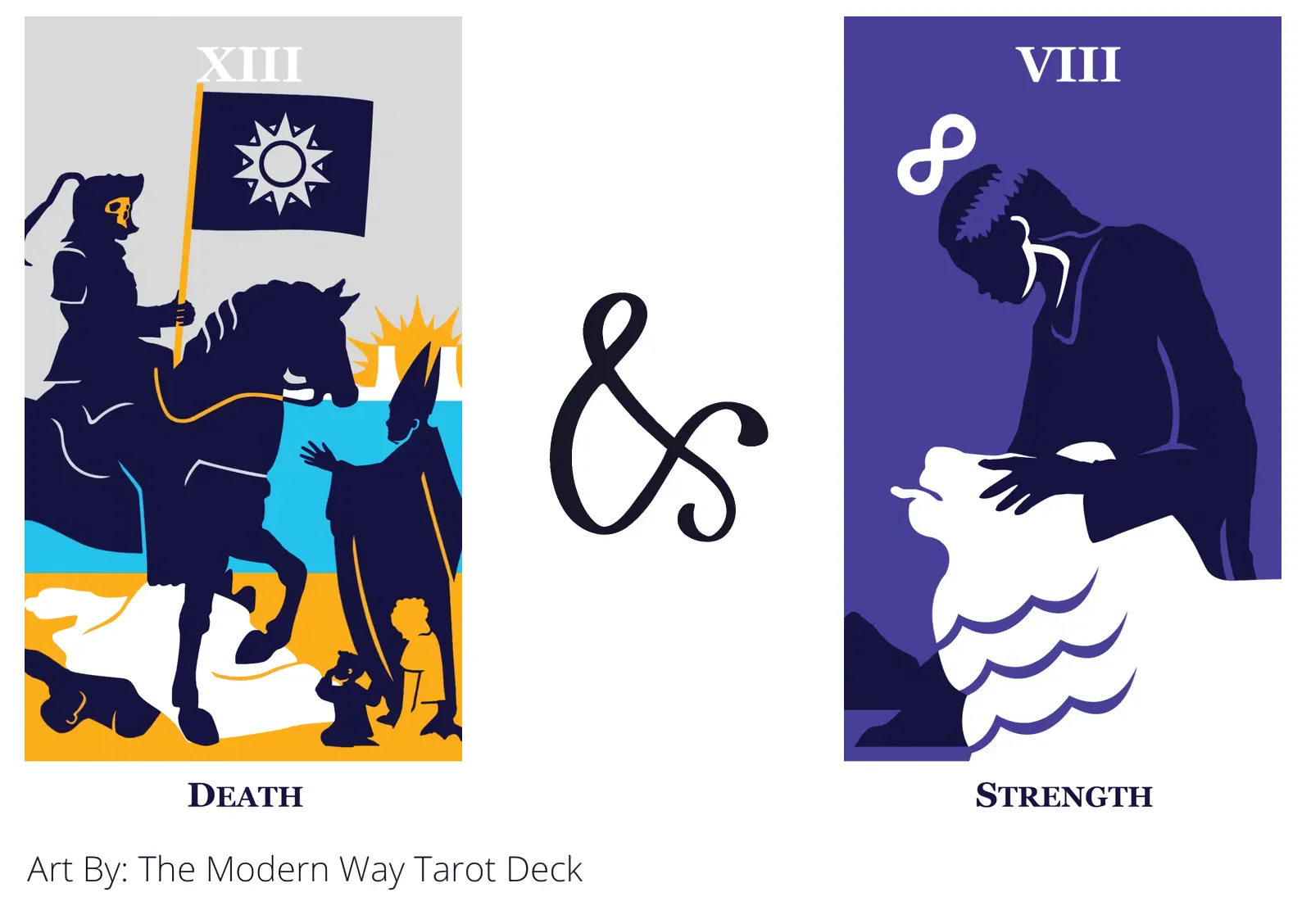 death and strength tarot cards together