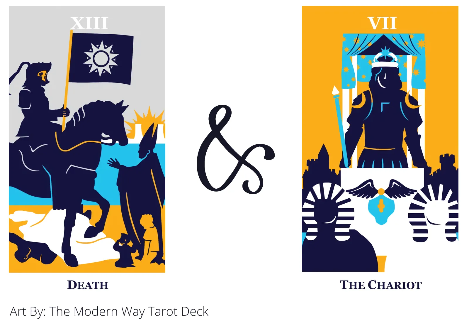 death and the chariot tarot cards together