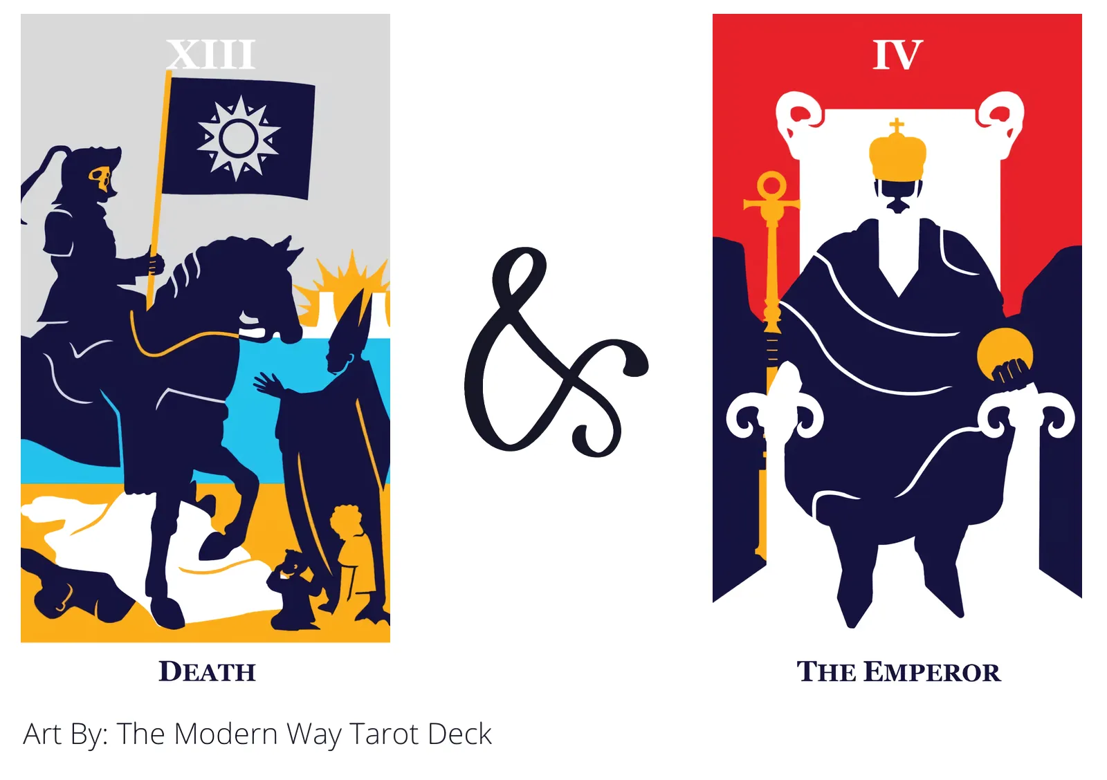 death and the emperor tarot cards together