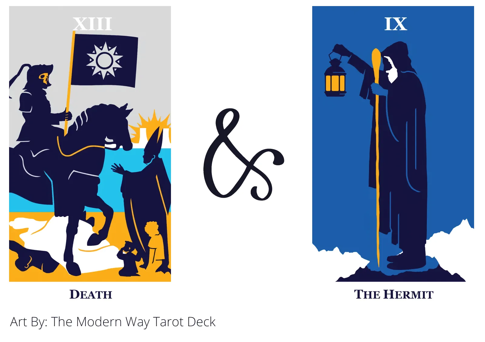 death and the hermit tarot cards together