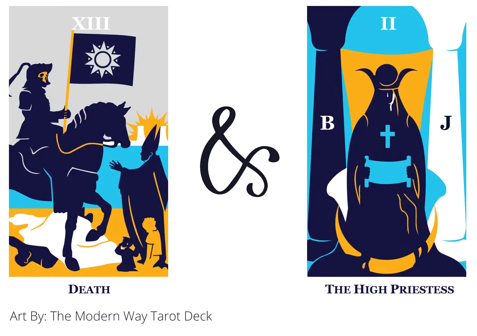 death and the high priestess tarot cards together