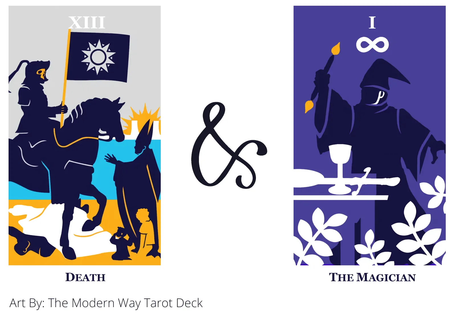 death and the magician tarot cards together