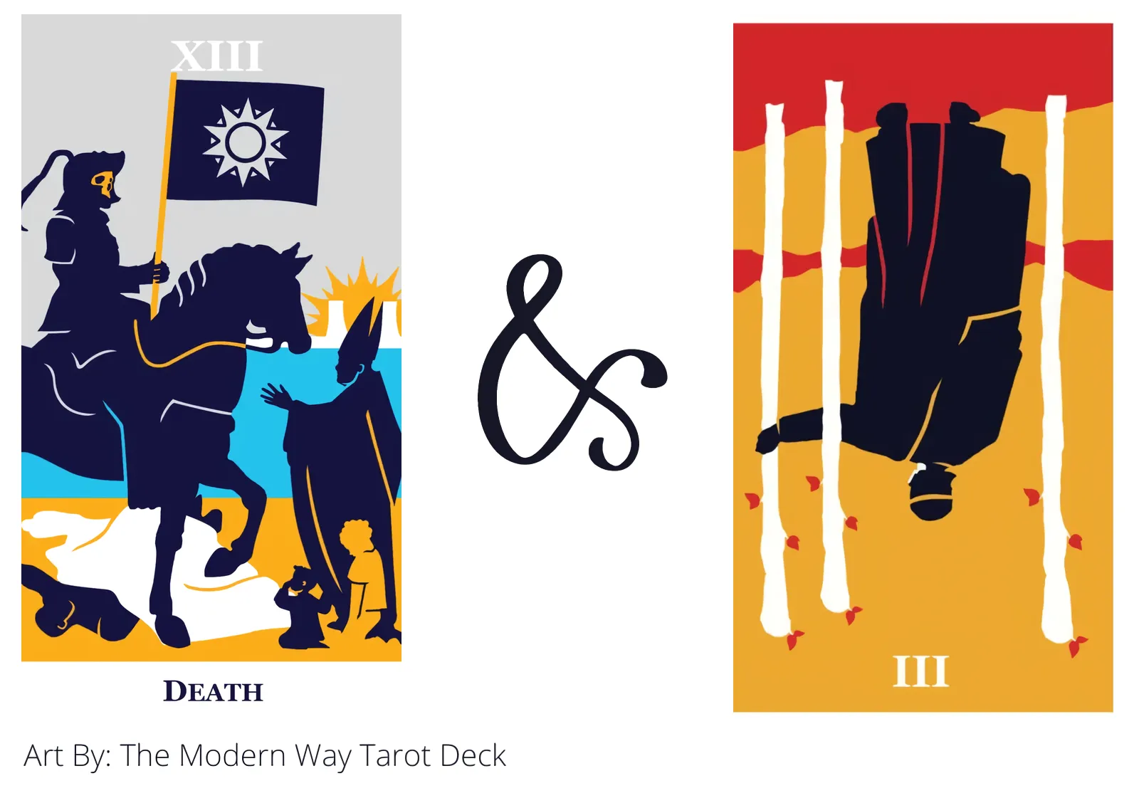 death and three of wands reversed tarot cards together