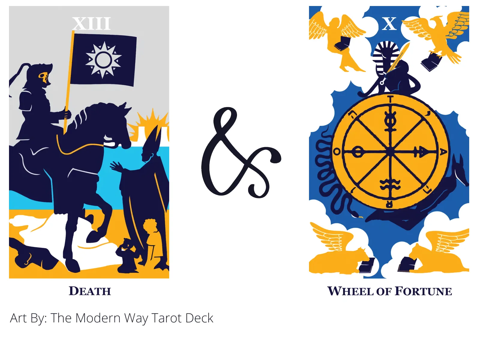 death and wheel of fortune tarot cards together