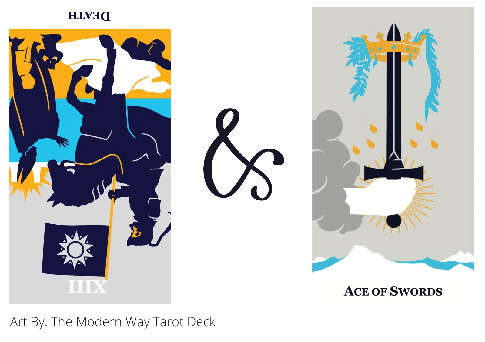 death reversed and ace of swords tarot cards together