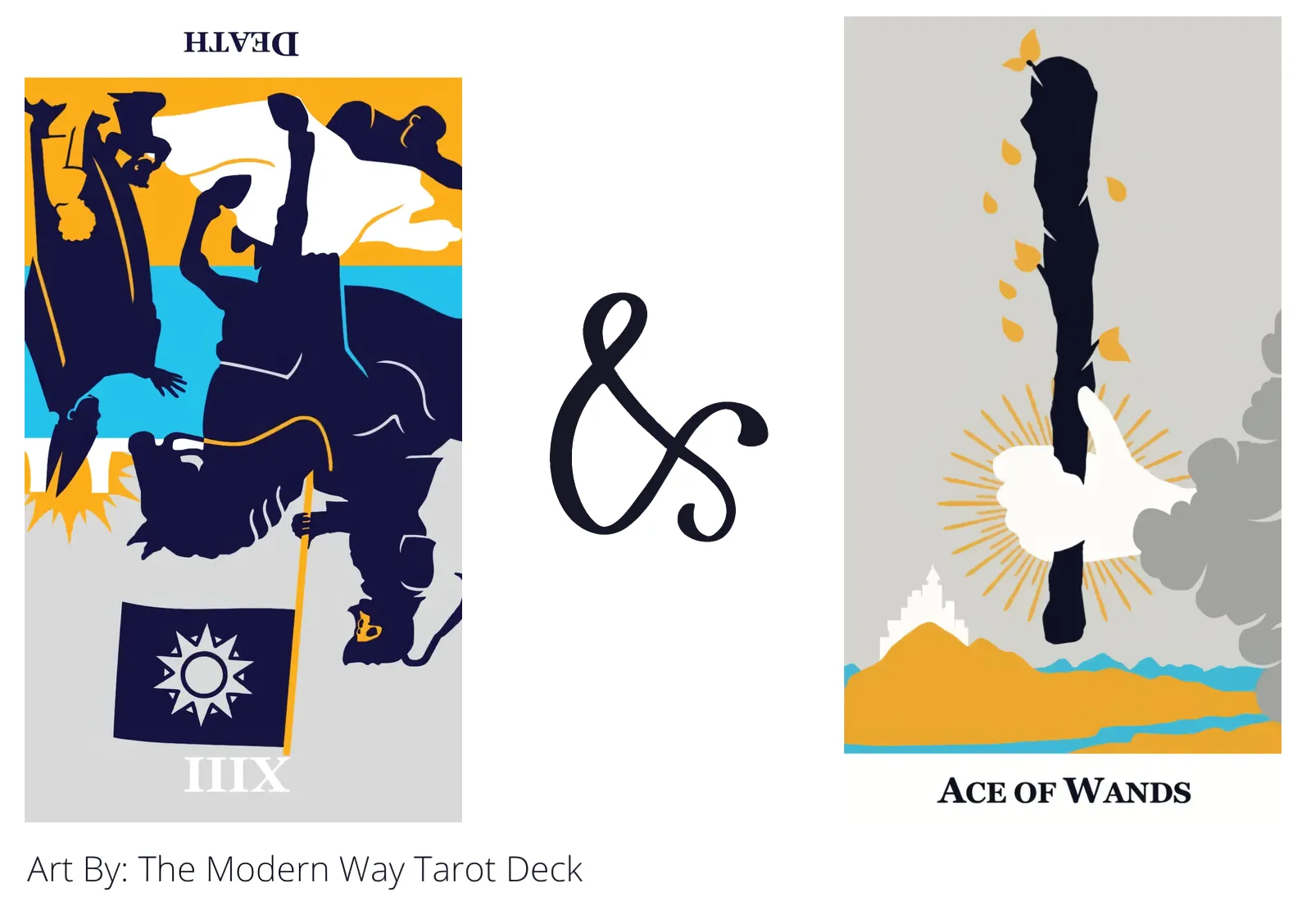 death reversed and ace of wands tarot cards together