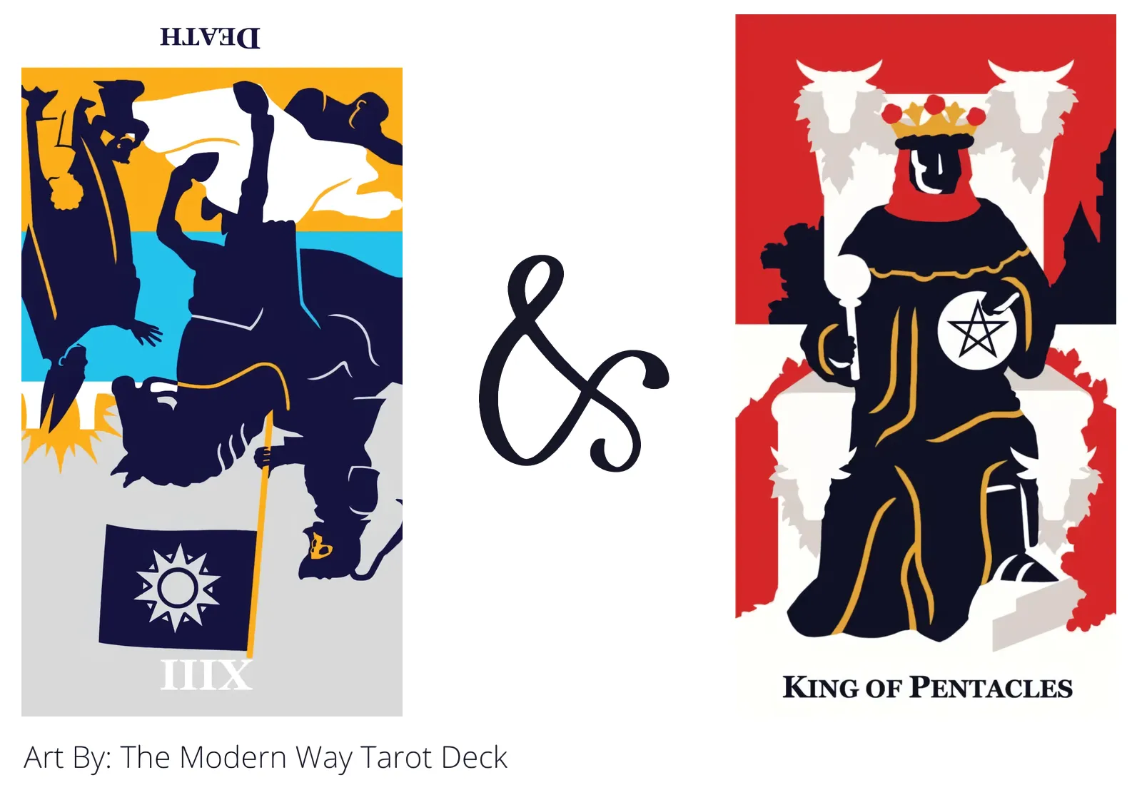 death reversed and king of pentacles tarot cards together