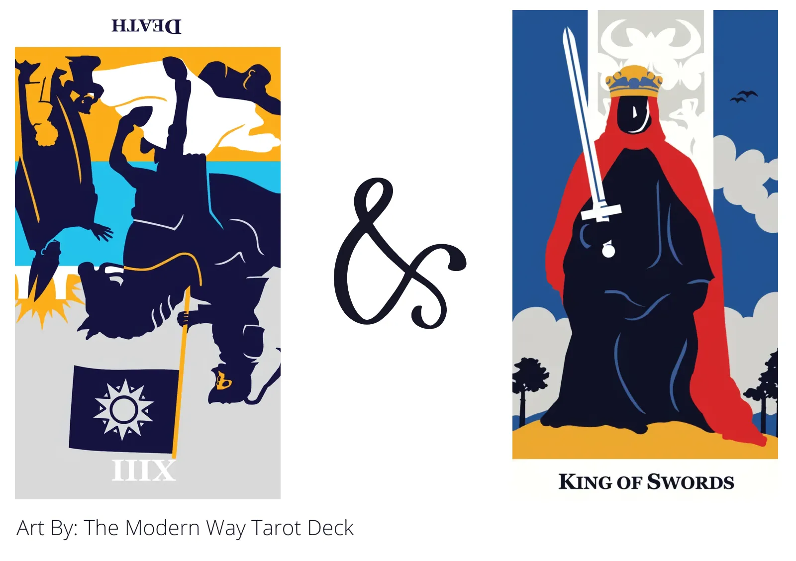 death reversed and king of swords tarot cards together