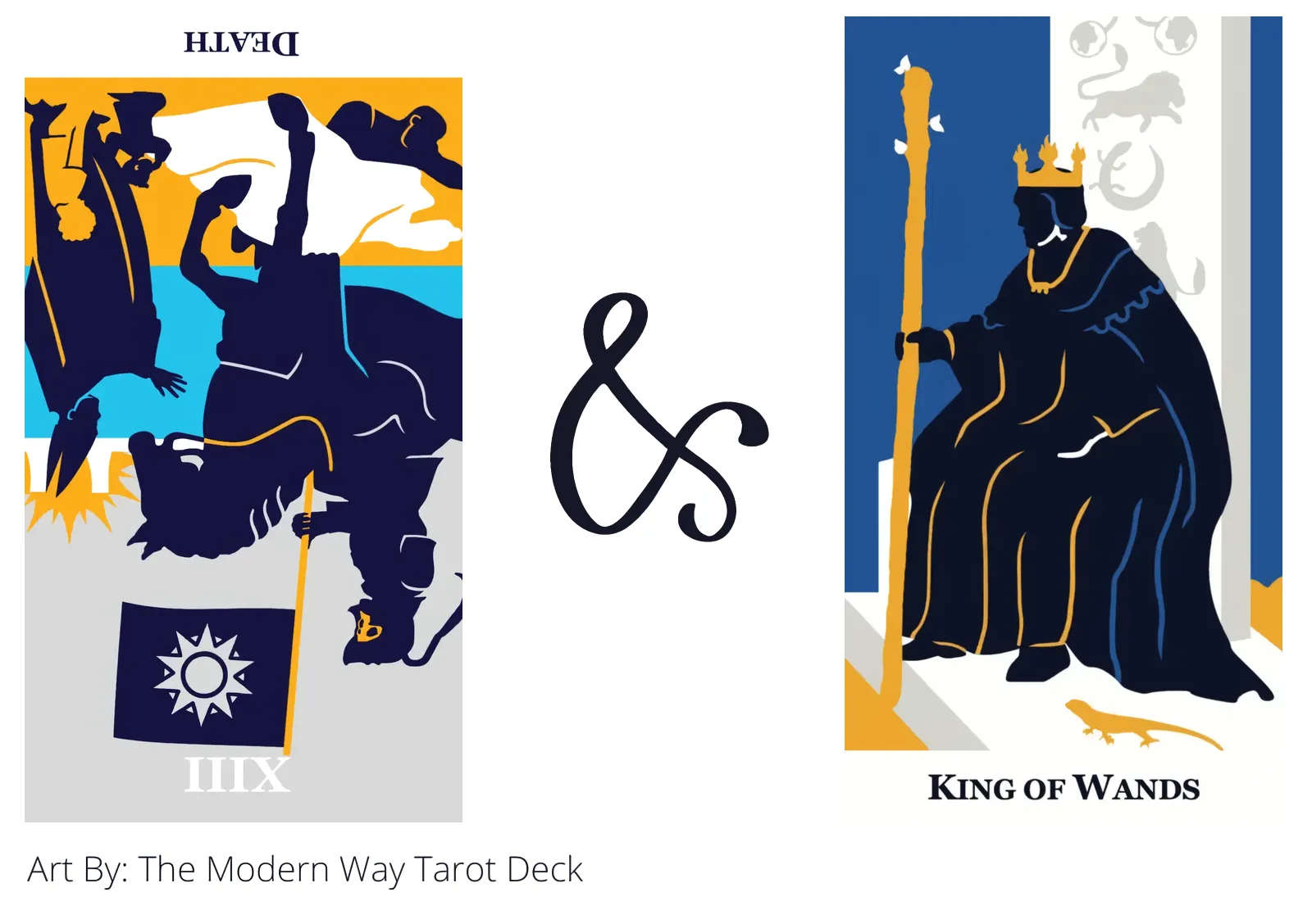 death reversed and king of wands tarot cards together