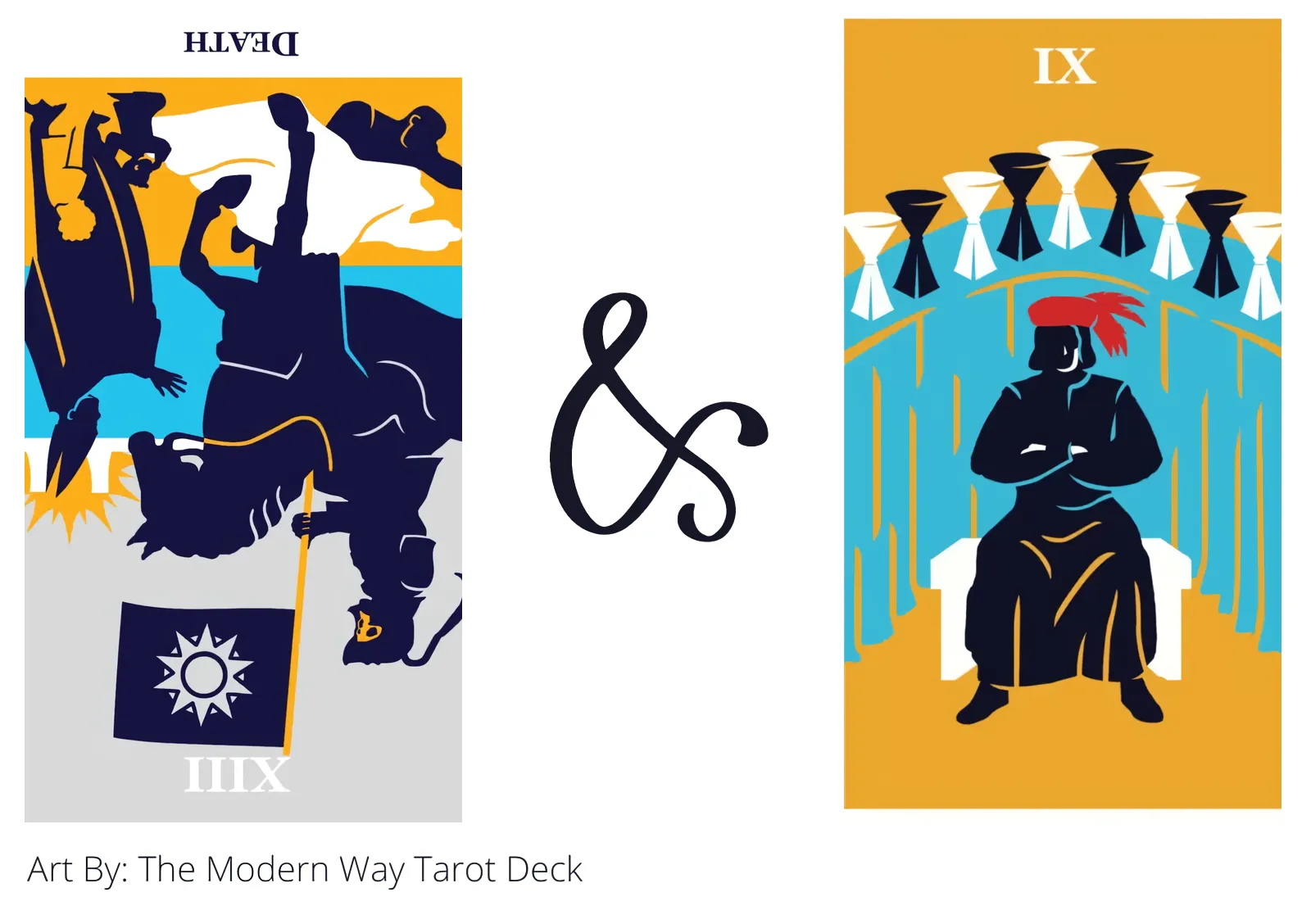 death reversed and nine of cups tarot cards together
