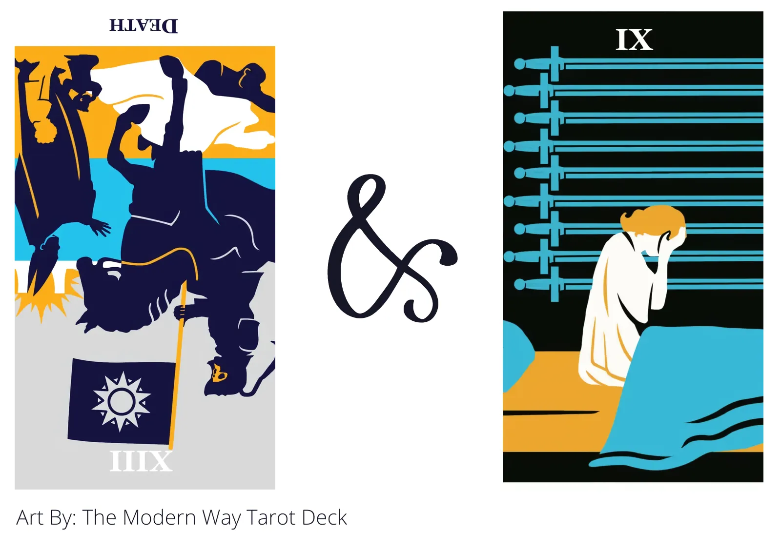death reversed and nine of swords tarot cards together