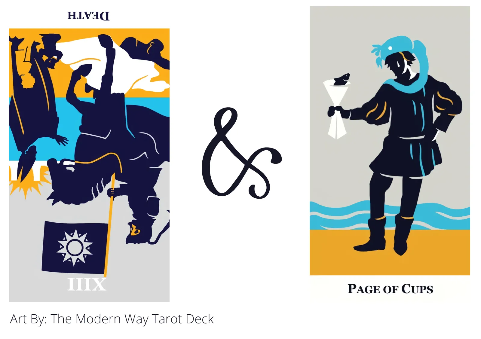 death reversed and page of cups tarot cards together