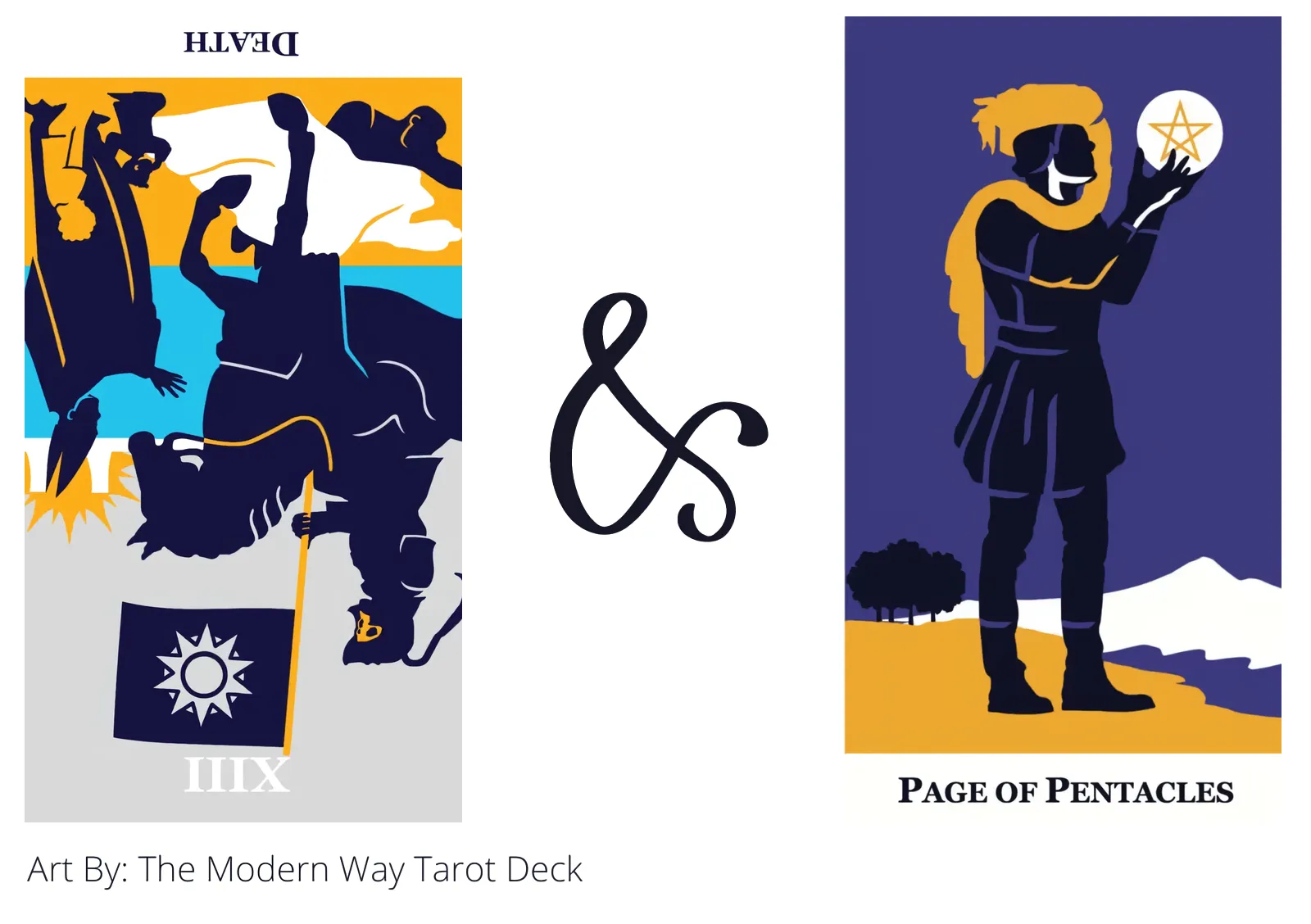 death reversed and page of pentacles tarot cards together
