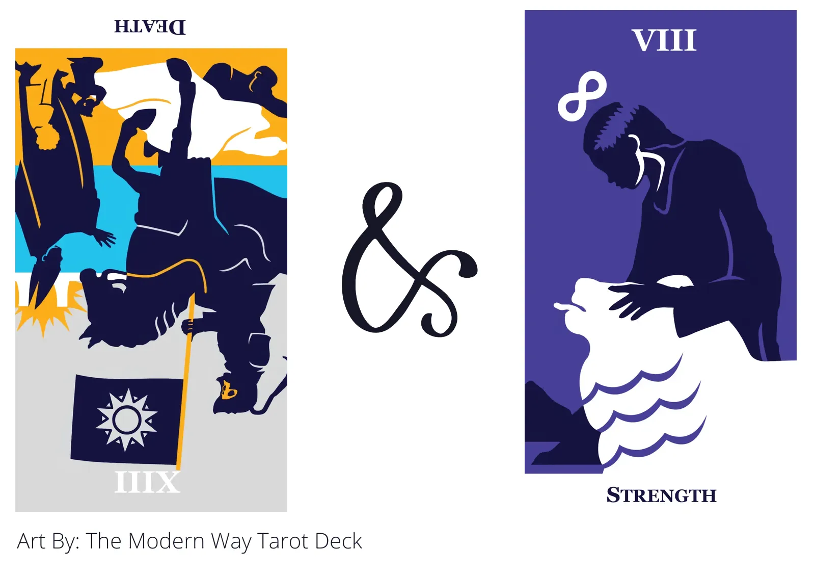 death reversed and strength tarot cards together