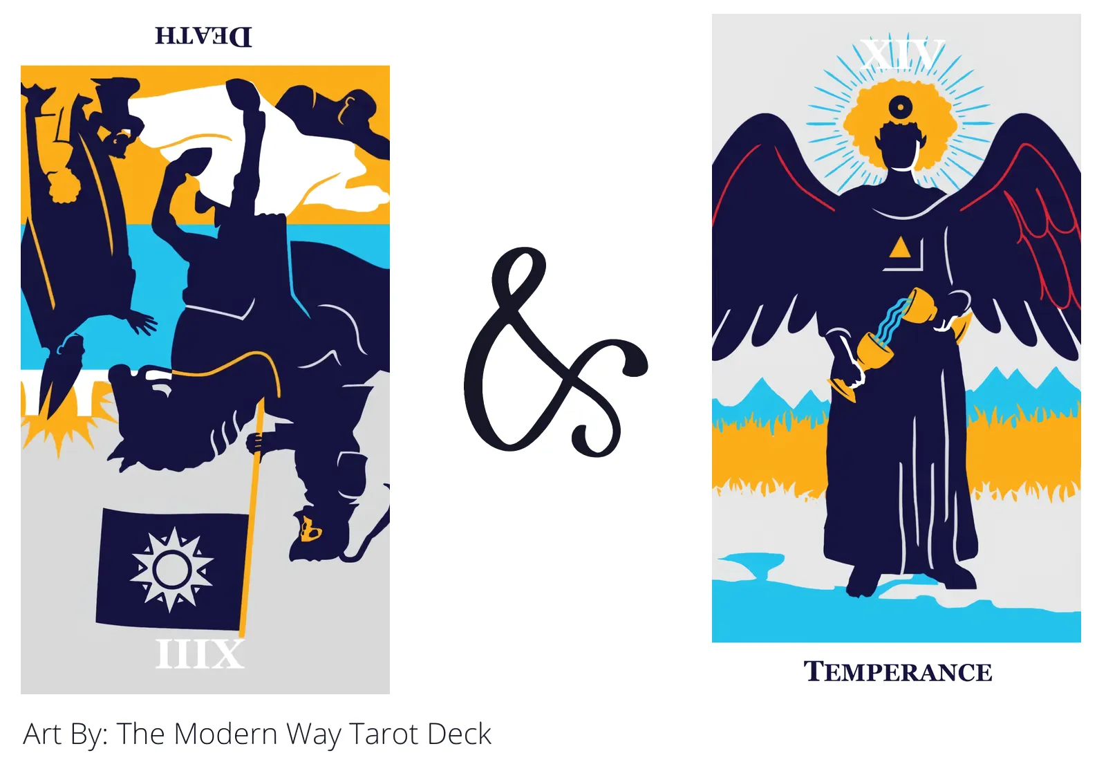 death reversed and temperance tarot cards together