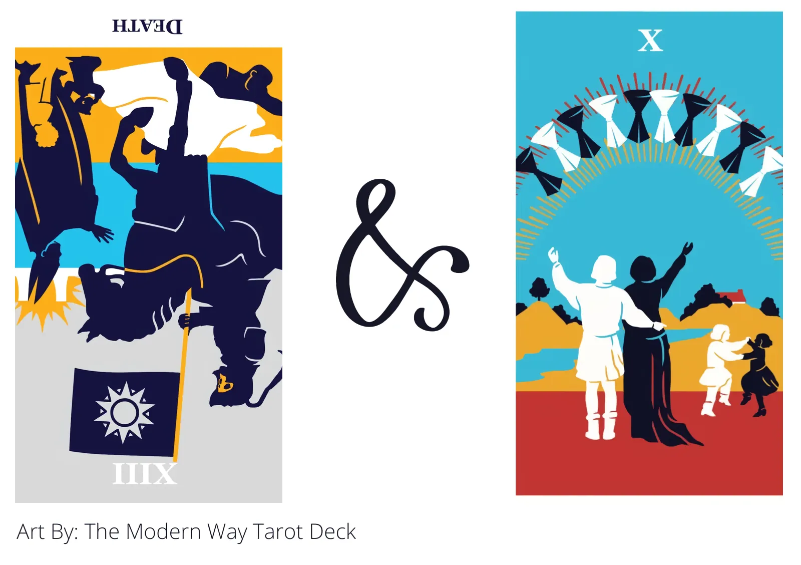 death reversed and ten of cups tarot cards together