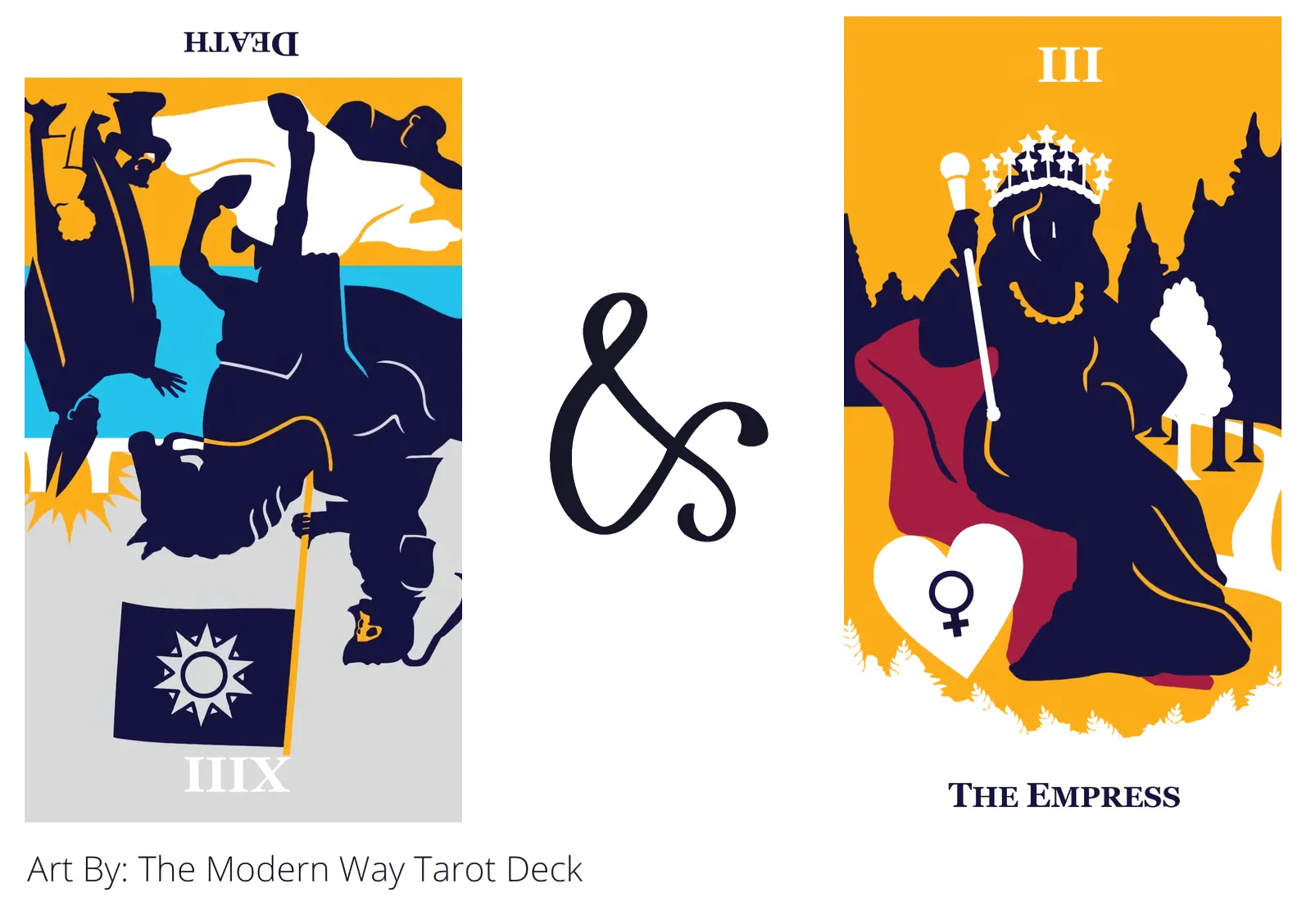 death reversed and the empress tarot cards together