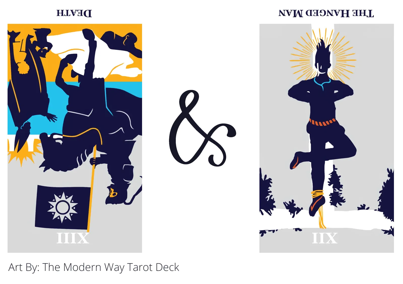 death reversed and the hanged man reversed tarot cards together