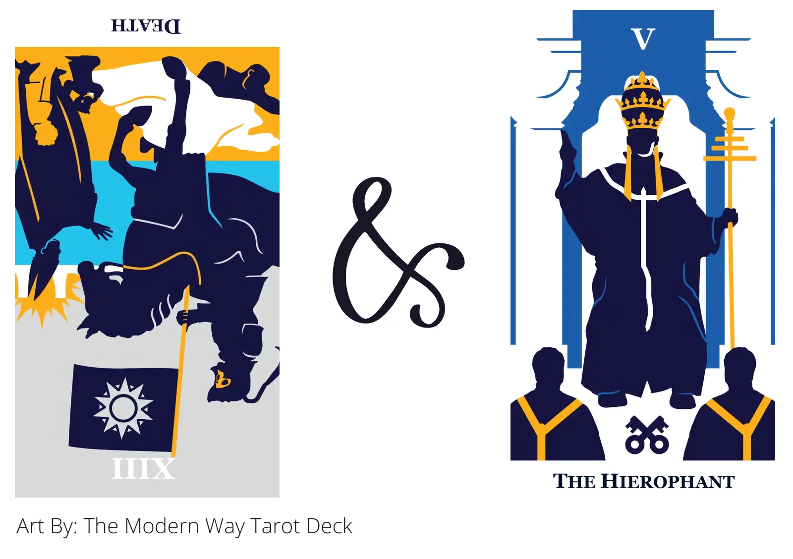 death reversed and the hierophant tarot cards together