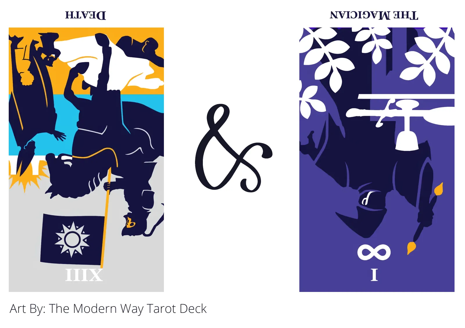 death reversed and the magician reversed tarot cards together