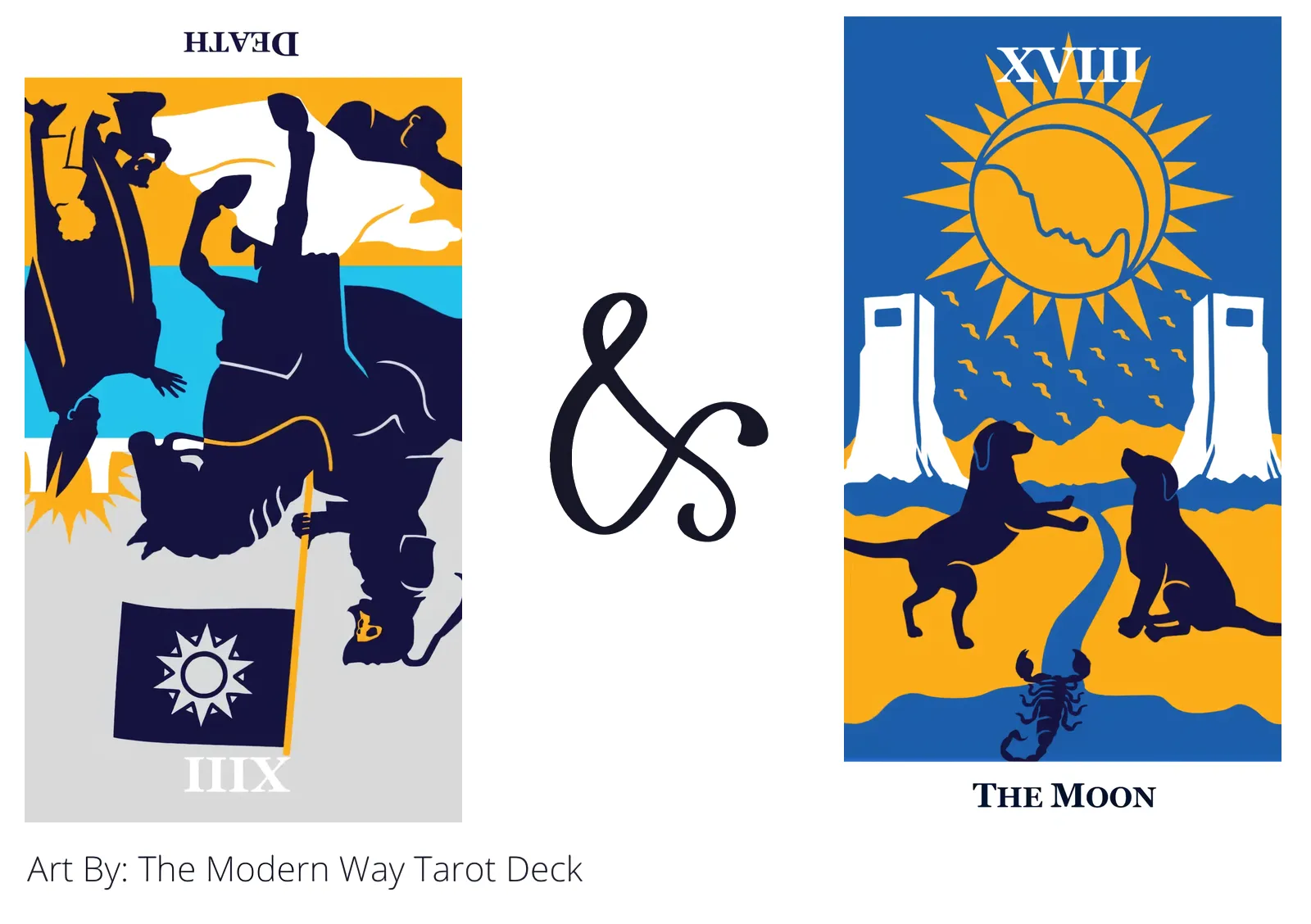 death reversed and the moon tarot cards together