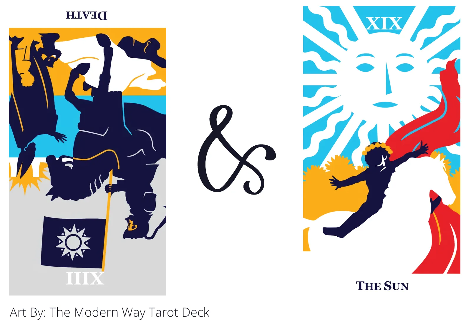 death reversed and the sun tarot cards together