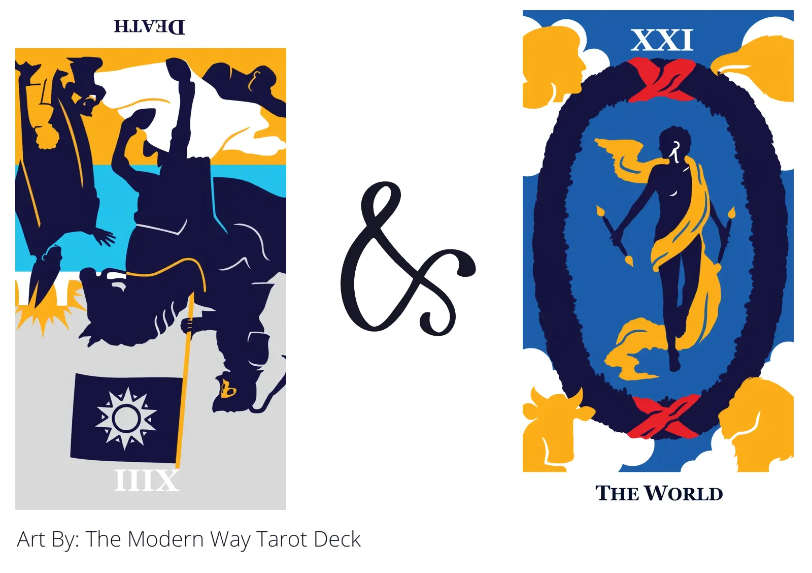 death reversed and the world tarot cards together