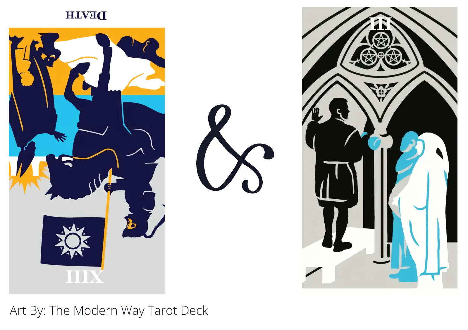 death reversed and three of pentacles tarot cards together