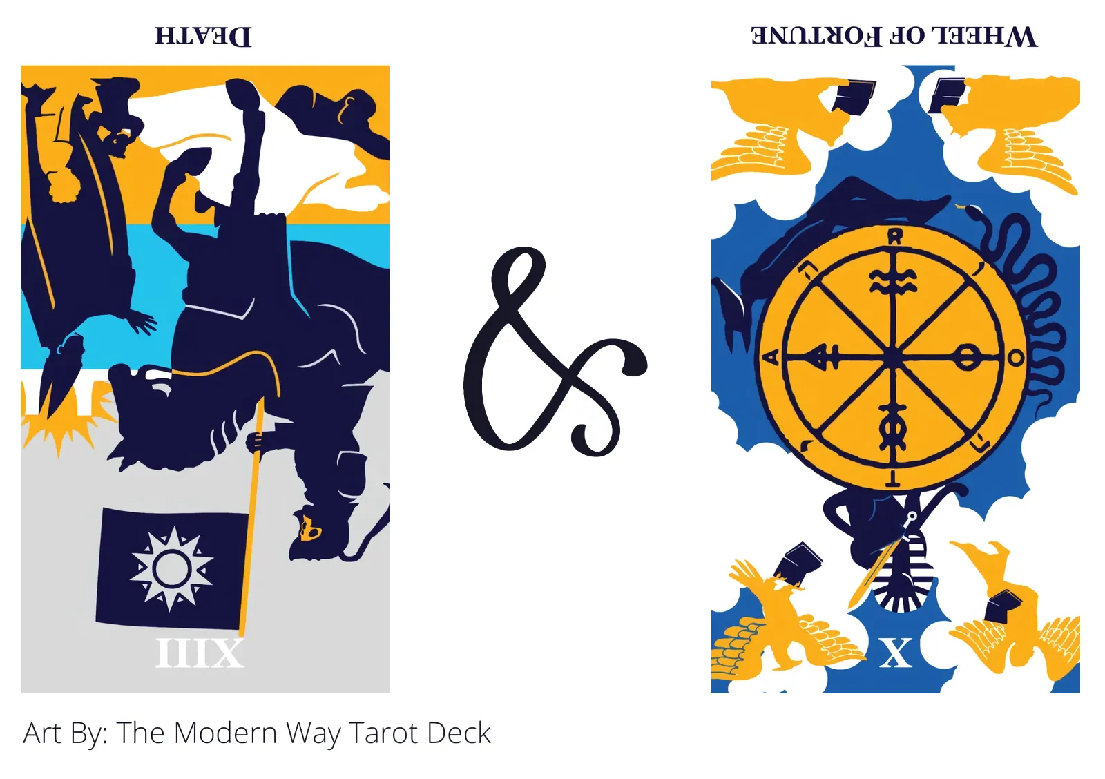 death reversed and wheel of fortune reversed tarot cards together