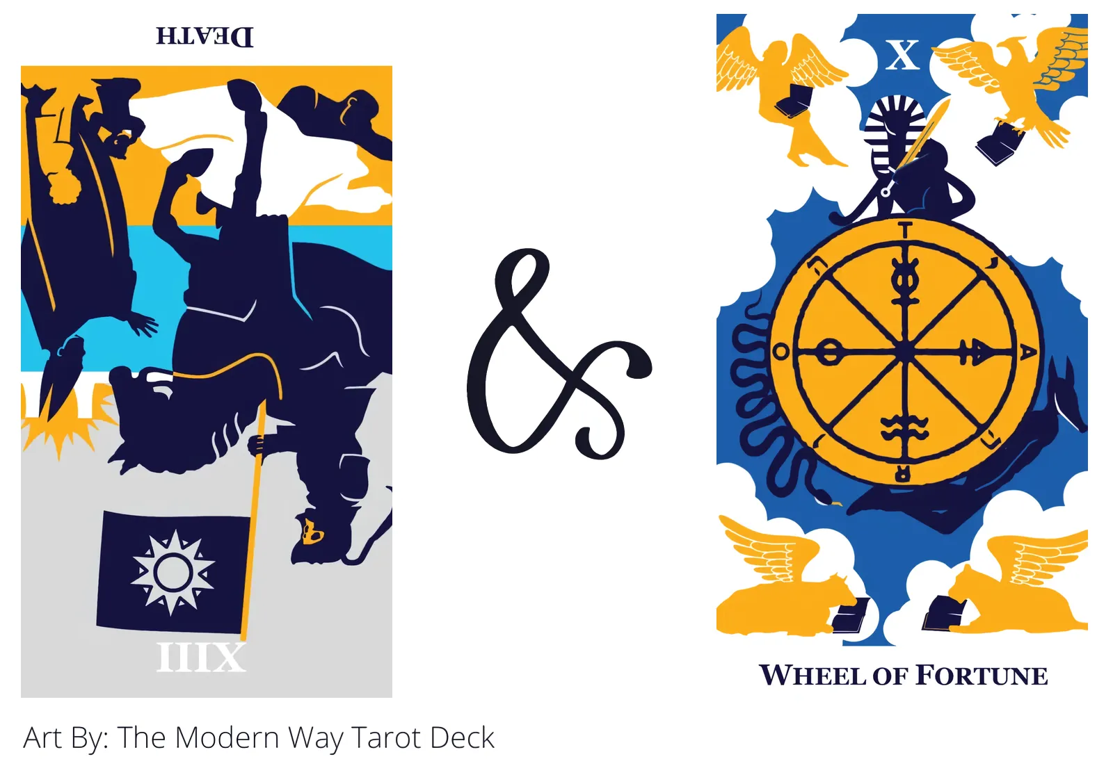 death reversed and wheel of fortune tarot cards together