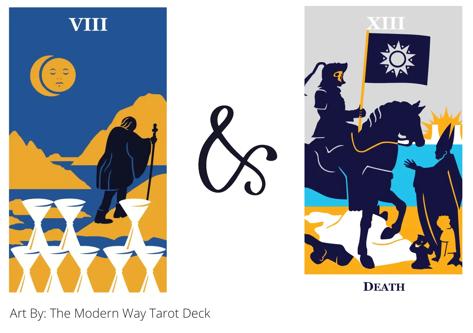 eight of cups and death tarot cards together