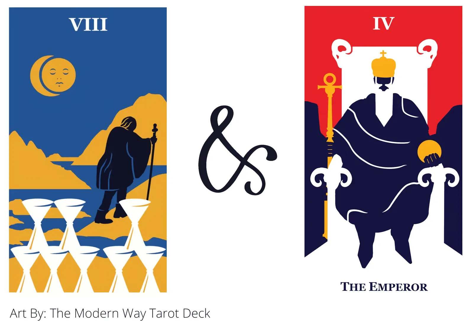eight of cups and the emperor tarot cards together
