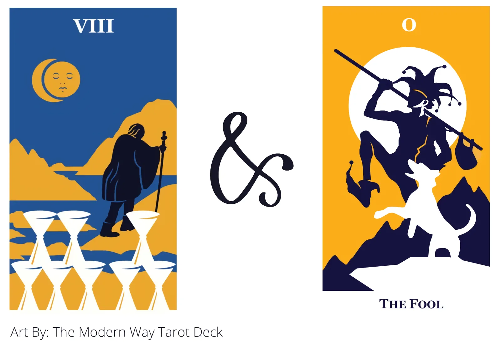 eight of cups and the fool tarot cards together