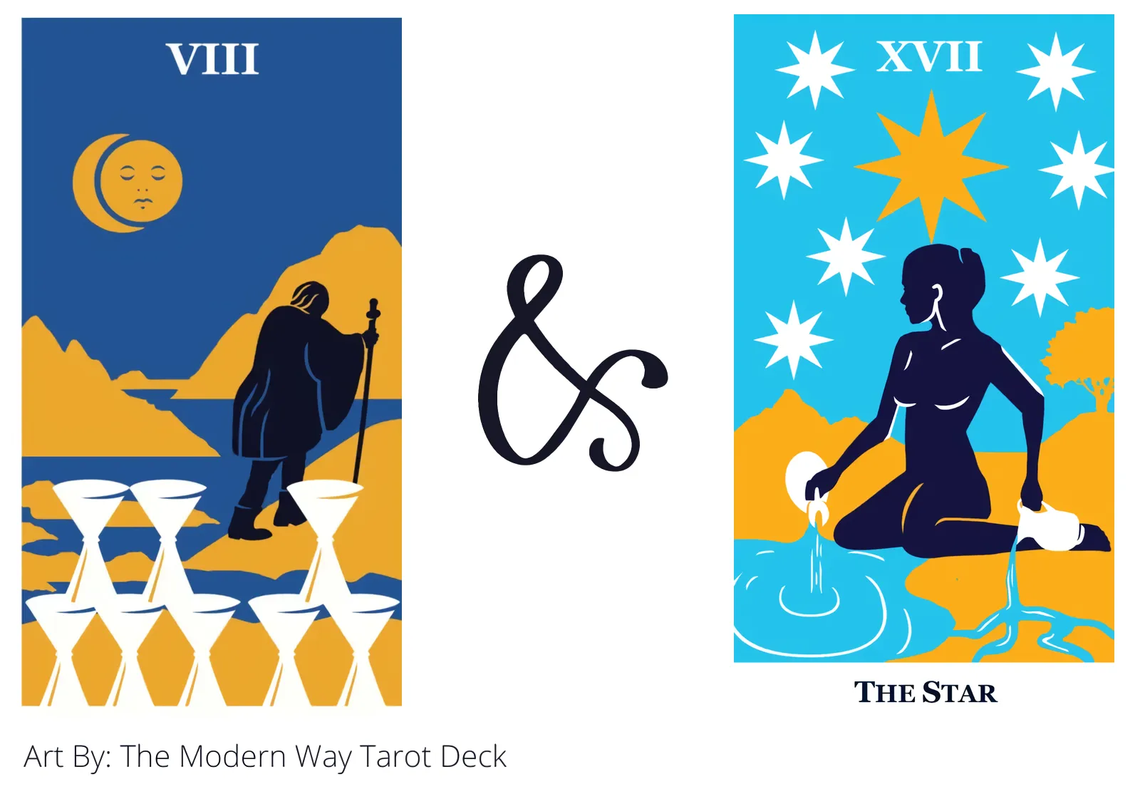eight of cups and the star tarot cards together