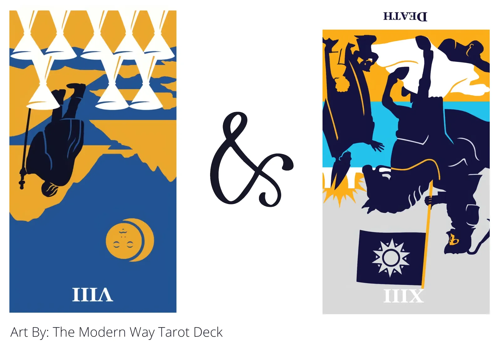 eight of cups reversed and death reversed tarot cards together