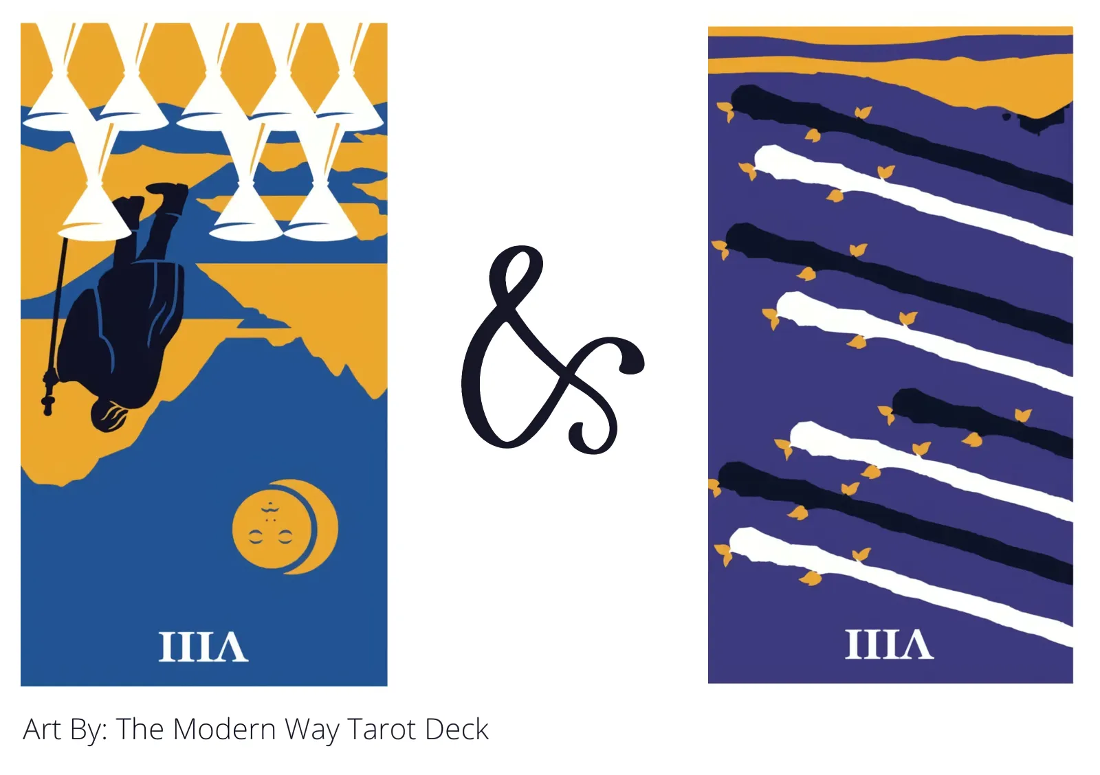 eight of cups reversed and eight of wands reversed tarot cards together