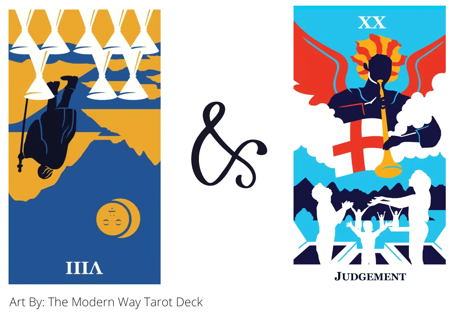 eight of cups reversed and judgement tarot cards together