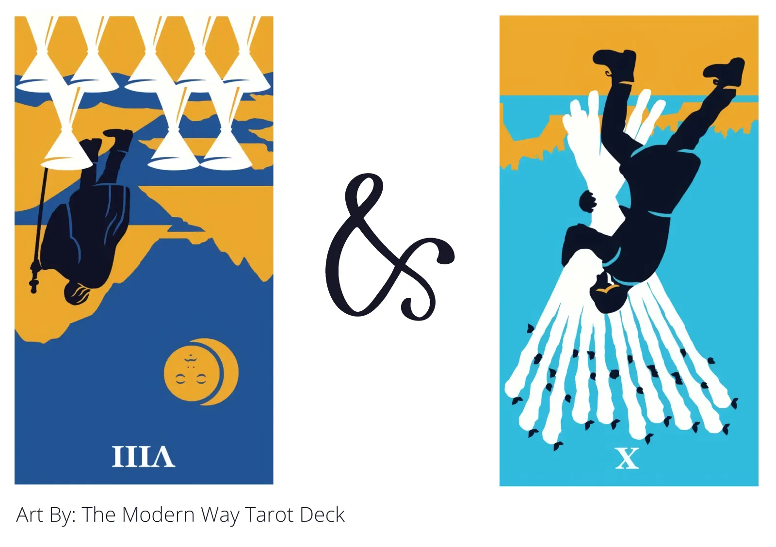 eight of cups reversed and ten of wands reversed tarot cards together